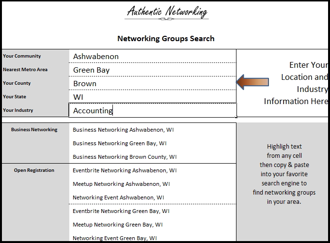 Networking Group Search